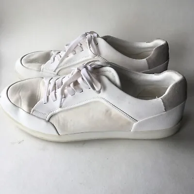 CALVIN KLEIN SHOES Trainers Ivory MENS Uk 10 Ru 42 Lace Up Smart Casual  • £20.95