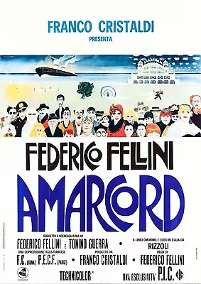 Amacord 1973 Movie POSTER PRINT 70s A1 Fellini Italian Cinema Film WallArt Decor • £26.44