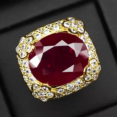 Pigeon Blood Red Ruby Rare 19.20Ct 925 Sterling Silver Handmade Rings Size 6.25 • $42.99