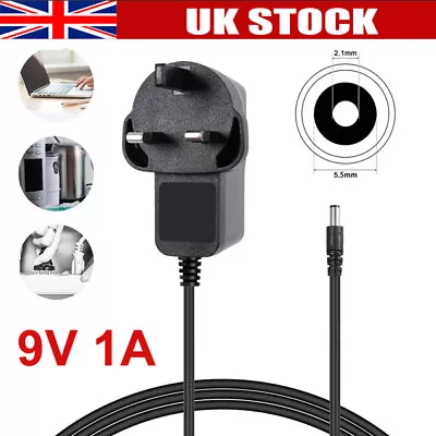 AC/DC 9V 1A UK Standard Plug Power Supply Adapter Converter Charge 5.5x2.1mm • £5.79