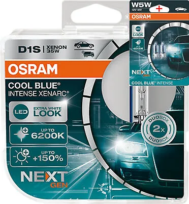 Osram D1S 12V+24V 35W XENARC COOL BLUE INTENSE NextGen. 6200K +150% 2pcs+W5W... • $140.13