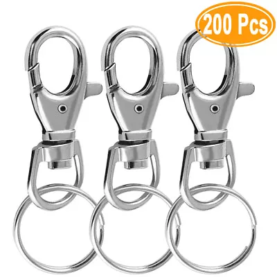£20.99 • Buy 38mm Lobster Clasp Trigger Swivel Clasps Split Keyring Fob Key Ring Key Findings