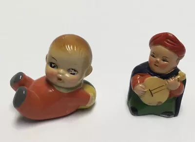 2 Vtg CHALKWARE PENCIL SHARPENERS Baby W/ Ball & Asian Boy W/ Musical Instrument • $14.99