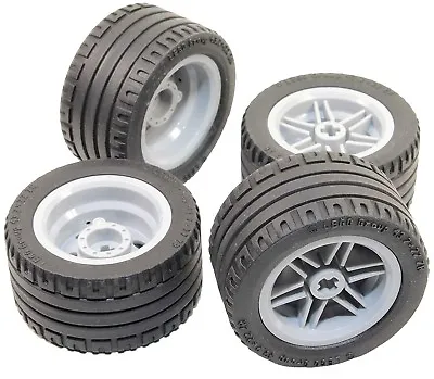 ☀️NEW Lego TIRES 4 Pack Gray Rims 43.2 X 22 ZR #44309 & #56145 X 4 Technic Tire • $20.22