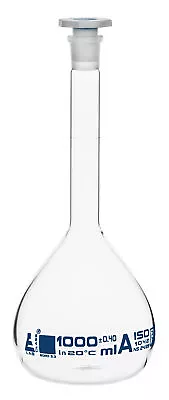 Volumetric Flask 1000mL - Class A - Borosilicate Glass - Eisco Labs • $24.99