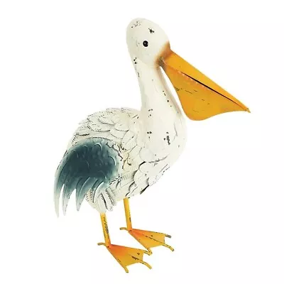 18 Inch Metal Pelican Garden Statue/SculpturesYard DECOR -NEW-FREE SHIP • $49.99