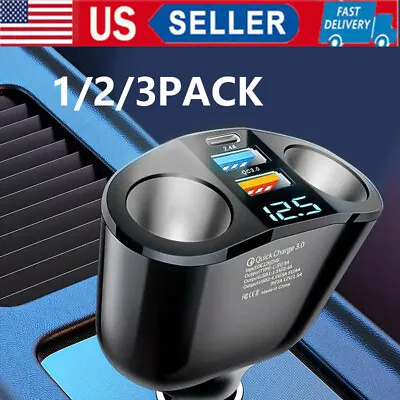 Outlet 12V Dual USB Car Cigarette Lighter Socket Splitter Power Adapter Charger • $7.48