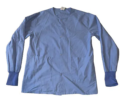 Medline 849NTHXS Scrub Jacket Angelstat XSmall Blue Round Neck Unisex • $8