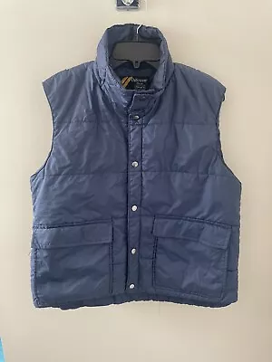 Vintage 80s Sears Outerwear Puffer Snap Vest Size XL • $20.28