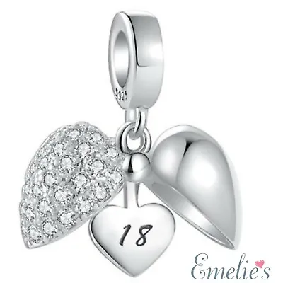 18th Birthday Charm Pendant For Charm Bracelet. 925 Sterling Silver • £16.50