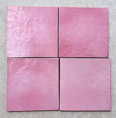 £2.50 • Buy Vieux Rose -  Hand Made Glazed Wall Tile 12x12cm From Provence France