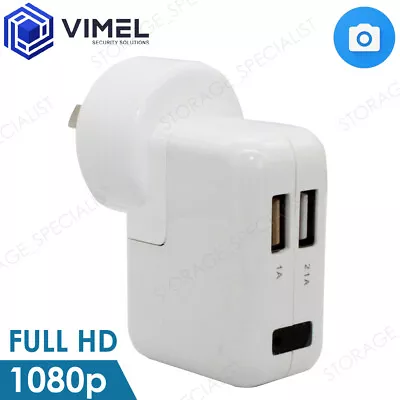 VIMEL Home Indoor Security Hidden Wall Power Adapter Evidence Camera Spy Hidden • $199