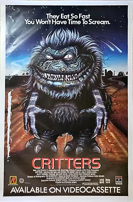 Creepy... CRITTERS  Bright & Colorful Video Store Movie Poster 27X41 Size • $14.86