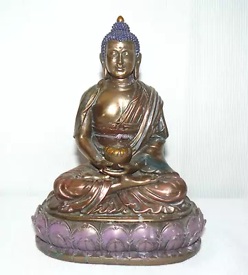 Summit Collection Meditating Buddha Messenger Of God 6  Statue Bronze Resin • $26.93