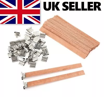 Wood Candle Wicks - CRAFT WOODEN CANDLE MAKING -  Metal Sustainer - UK SELLER • £4.95