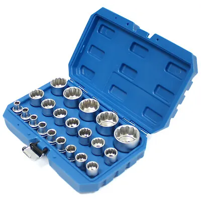 21pc Spline Socket Set 12 PT Point 1/2  Dr  Gear Wall Rounded 8 - 36mm Metric • $36.99