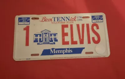 No. 1  ELVIS TENNESSEE License Plate Souvenir NEW In Original Plastic 1996 • $10.99