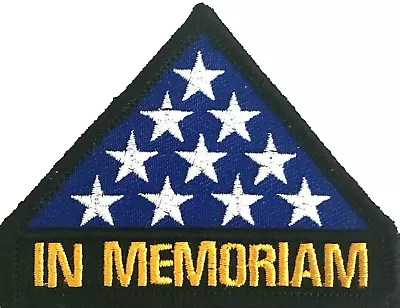 In Memoriam Military Service Us Flag Motorcycle Vest Iron On Patch T-1 • $4.74