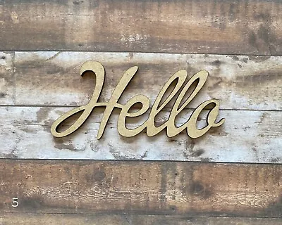 $4 • Buy  Hello  Wooden Word 1/4  Mdf Cutout - Unfinished - Diy Crafts - Multiple Sizes