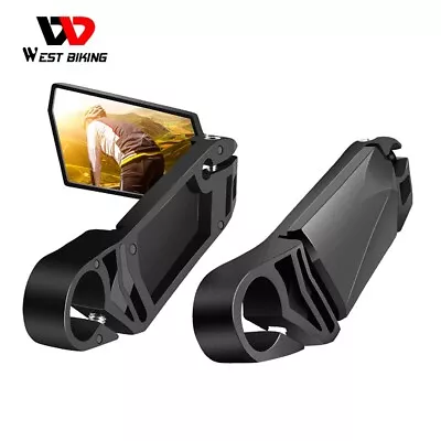 WEST BIKING MTB Bike Rear View Mirror Foldable Rotation Bicycle Rearview A Pair • $14.75