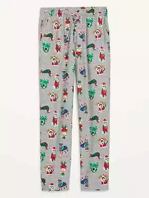 NWT Old Navy Gray Holiday Pets Dog Cat Flannel Pajama Pants Sleep Lounge Men XXL • $17.99