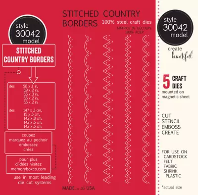 $19.99 • Buy Memory Box Die 30042 STITCHED COUNTRY BORDERS
