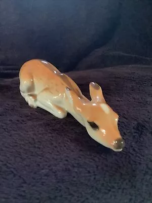 Vintage Lomonosov Porcelain Fawn/ Deer/ Doe USSR  19cm Long Vgc • £10