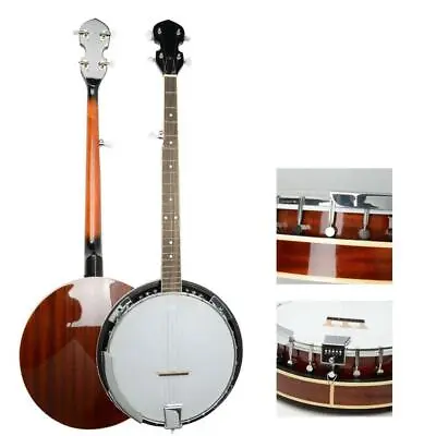 High Grade 5 String Sapele Banjo With Closed Back 24 Brackets Head & Maple Neck • $97.99