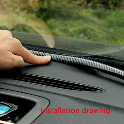 Carbon Fiber Car Dashboard Windshield Gap Sealing Strip Rubber Auto Accessories • $12.98