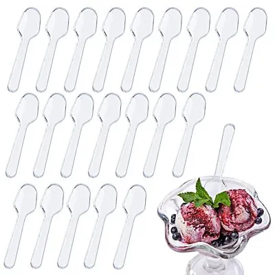 1000 PCS Mini Clear Tasting Spoons Plastic Sampling Spoons Pudding Taster Spo... • $23.80