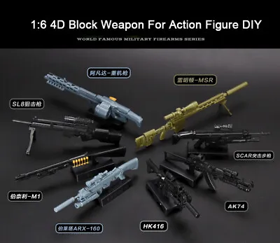 1/6 4D Sniper Rifle Gun Model Assembly Puzzle Weapon Military Action Figure • $4.39