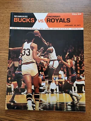 Milw Bucks Vs Cin Royals Program 1/15/71  Jabbar Robertson Archibald Cousy • $9.99