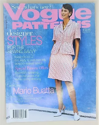 Vintage 90's Vogue Pattern Book Magazine March April Spring 1996  • $12.44