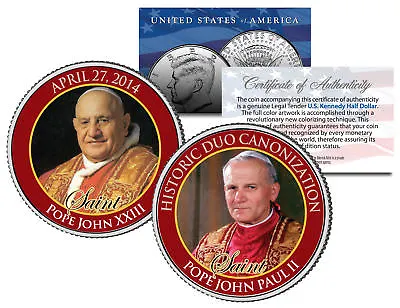 SAINTS Pope John XXIII & John Paul II DOUBLE CANONIZATION 2014 JFK Coin • $9.95