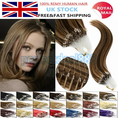 14 -26  Micro Loop Ring Nano Beads Indian Remy Human Hair Extensions 100s UK 1st • £59