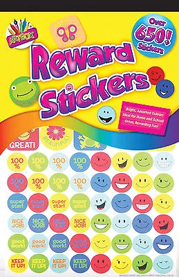 Over 650 Children's Reward Stickers Smiley Faces And More Ideal For School/home • £3.38