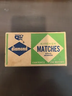 Box Diamond Kitchen Matches Original 50s Strike Anywhere Movie Prop Vintage • $15