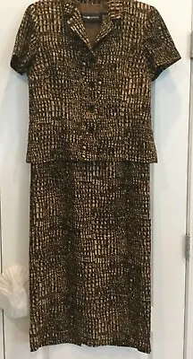 Sag Harbor Womens Dress Faux 2-Piece Size 10 Reptile Print Short Sleeve 194   • $25.99