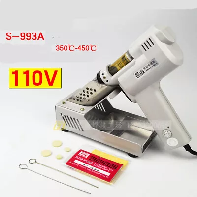 S-993A 110V 100W Power Electric Vacuum Desoldering Pump Sucker Gun + 3pcs Tips • $148.24