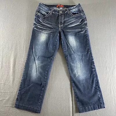 Zana Di Jeans Womens 14 Blue Straight Stretch Mid Rise Western Baggy Rodeo • $19.99