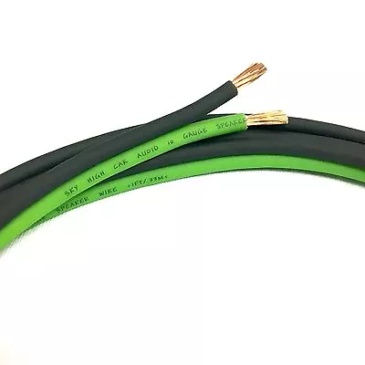 $24.95 • Buy 50 Ft TRUE 10 Gauge GREEN/BLACK AWG Sky High Car Audio Speaker Wire Car Home 