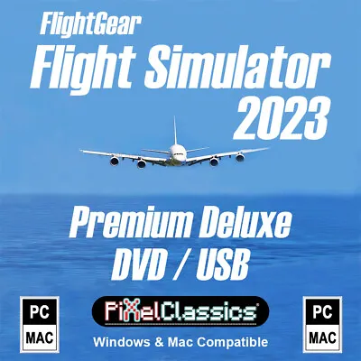 Flight Simulator 2023 X DELUXE FlightGear Aircraft Plane Helicopter Sim DVD USB • $14.99