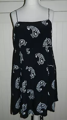 Primark Disney X Mickey Mouse Black & White Paisley Pattern Dress Size L (14-16) • $17.43