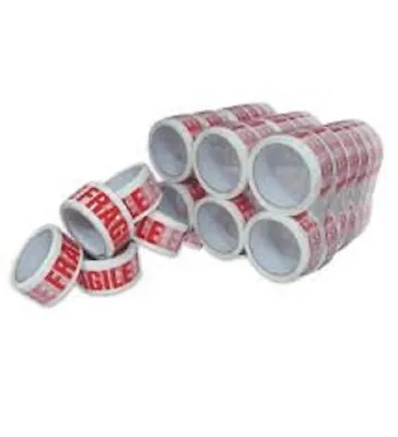 Fragile Handle With Care Caution Etc - Printed Low Noise 2  66m Packing Tapes • £10.36