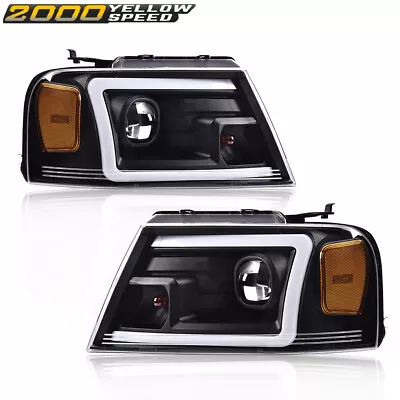 Fit For 2004-2008 Ford F-150 /Lincoln Mark LT LED DRL Projector Black Headlights • $119.80