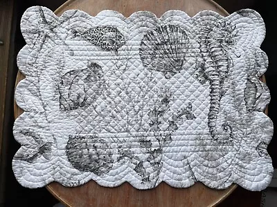 C&F Enterprises One Quilted Reversible Placemat “Fenwick Isle” Seahorse & Shells • $8.95
