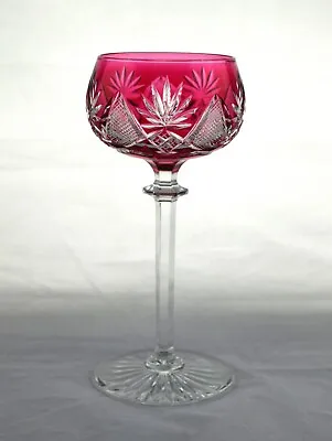 Val St Lambert Crystal  BERNCASTEL  Claret Wine Glass - 18cms (7 ) Tall • £49.50