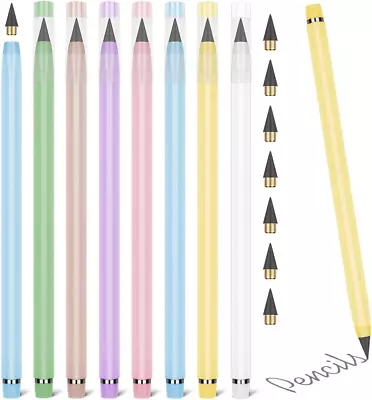 Ainiv 7 PCS Inkless Magic Pencil Everlasting Pencil Eternal With Macaron Eraser • $8.06