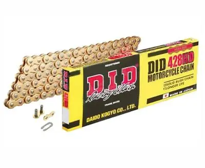 DID Gold Heavy Duty Roller Motorcycle Chain 428HDGG Pitch 110 Split Link • £32.45