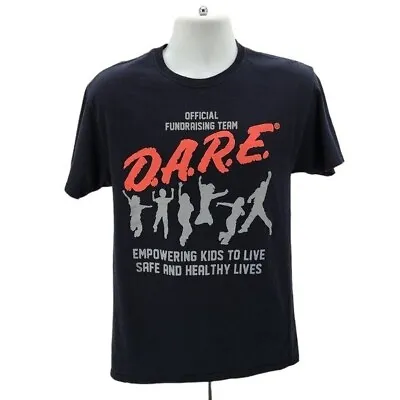 D.A.R.E. Official Fundraising Team Black Graphic T-Shirt Mens Medium • $14.50